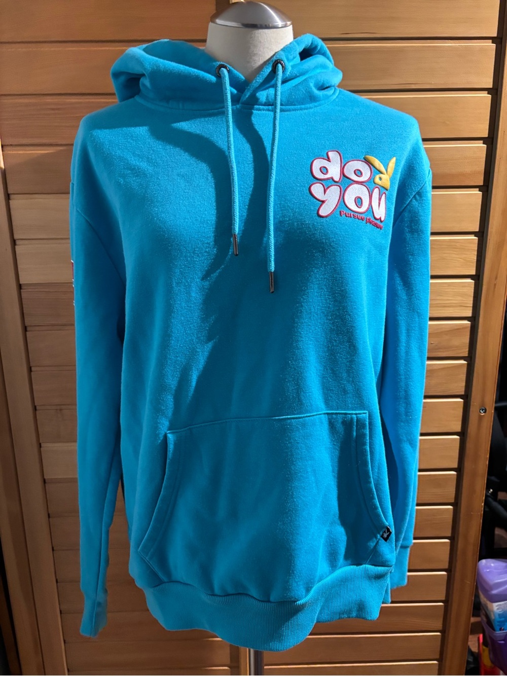 PLAYBOY Turquoise Blue "Do You" Pullover Hoodie